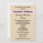 ファッションブライドニュートラルグループブライダルシャワー 招待状 (裏面)