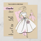 ファッションブライドニュートラルグループブライダルシャワー 招待状 (正面/裏面)
