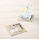 ファッションブライドニュートラルブライダルシャワーコースター スクエアペーパーコースター (インサイチュ)