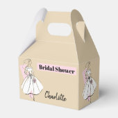 ファッションブライドニュートラルブライダルシャワー名ゲーブル フェイバーボックス (正面サイド)