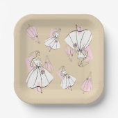 ファッションブライドニュートラル数々のグループ ペーパープレート (正面)