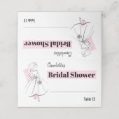 ファッションブライドピンクブライダルシャワー座席表 プレイスカード (外部開封)