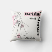 ファッションブライドピンクブライダルシャワー装飾用クッション クッション (裏面)