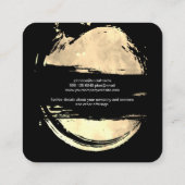 ファッションブラシ付き金ゴールドとブラック スクエア名刺 (裏面)