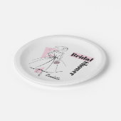 ファッションブリーズピンクブライダルシャワー名紙プレート ペーパープレート (アングル)