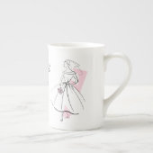 ファッションブリーズピンク文字マグボーン中国 ボーンチャイナマグカップ (右)