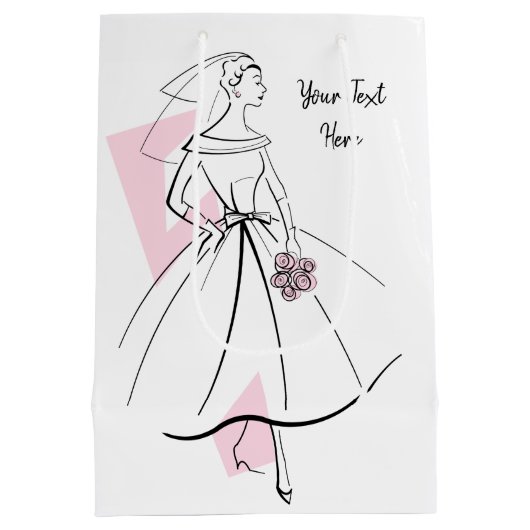 ファッションブリーズピンク文字抱き枕媒体 ミディアムペーパーバッグ (裏面)