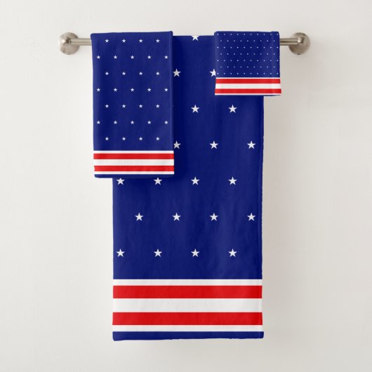 ファッションブルーレッド&ホワイト バスタオルセット (インサイチュ)