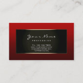 ファッションブロガーはブラック・金ゴールド・ブルゴーニュ・マルーンを額装 名刺 (裏面)