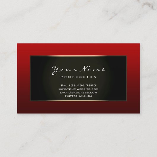 ファッションブロガーはブラック・金ゴールド・ブルゴーニュ・マルーンを額装 名刺 (裏面)
