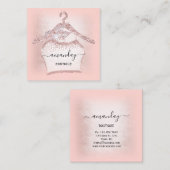 ファッションブロガーバラグリッター布ハンガーブティック スクエア名刺 (正面/裏面)