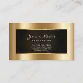 ファッションブロガー枠ブラックフレーム金ゴールドルクス 名刺 (裏面)