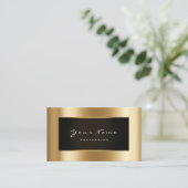 ファッションブロガー枠ブラックフレーム金ゴールドルクス 名刺 (スタンド正面)