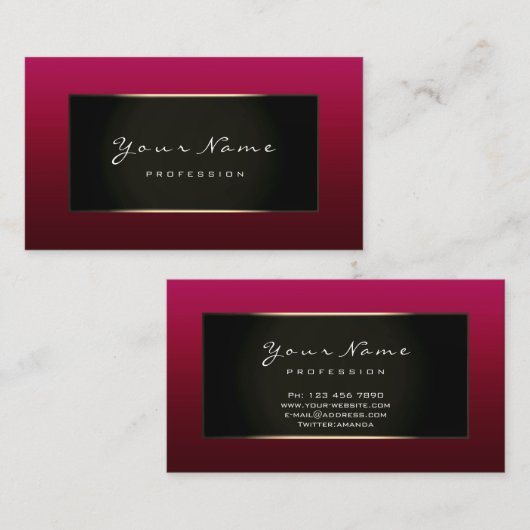 ファッションブロガーChampagne金ゴールドブルゴーニュ・ボルドーー 名刺 (正面/裏面)