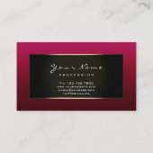 ファッションブロガーChampagne金ゴールドブルゴーニュ・ボルドーー 名刺 (裏面)