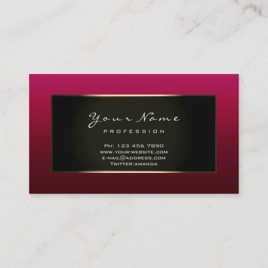 ファッションブロガーChampagne金ゴールドブルゴーニュ・ボルドーー 名刺 (裏面)