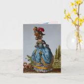 ファッションプレートの18世紀な~の挨拶/メッセージカード カード (黄色い花)