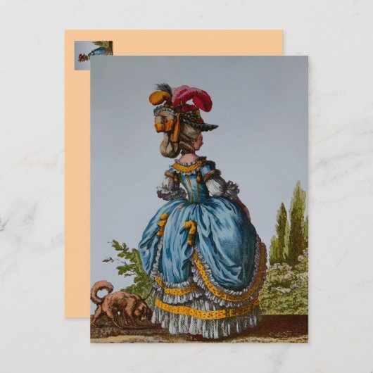 ファッションプレート18世紀～はがき招待状 インビテーションポストカード (正面/裏面)