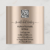 ファッションボエティクカスタムドレスQRロゴバラ赤面 スクエア名刺 (裏面)