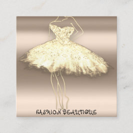 ファッションボエティクカスタムドレスQRロゴバラ金ゴールド スクエア名刺