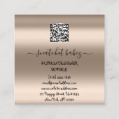 ファッションボエティクカスタムドレスQRロゴバラ金ゴールド スクエア名刺 (裏面)