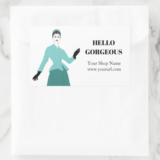 ファッションマーケティングラベル、オンラインショップパッケージング 長方形シール (バッグ)