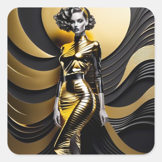 ファッションミニマルなアートスタイルはクリーンなラインについて スクエアシール (正面)