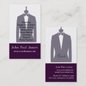 ファッションメンズタキシードの灰色のマネキンのスタイリスト 名刺 (正面/裏面)