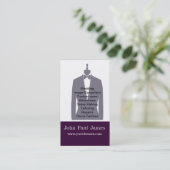 ファッションメンズタキシードの灰色のマネキンのスタイリスト 名刺 (スタンド正面)