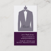 ファッションメンズタキシードの灰色のマネキンのスタイリスト 名刺 (裏面)