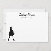 ファッションモダンガールブティック、スタイリストフラットノテカード ノートカード (正面)