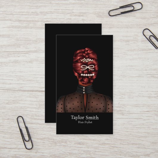 ファッションモダンガール美容師名刺 名刺 (正面/裏面インサイチュ)