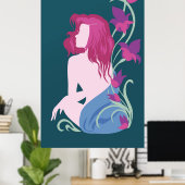 ファッションモダンスタイリッシュトレンディースパイラストレーション ポスター (ホームオフィス)