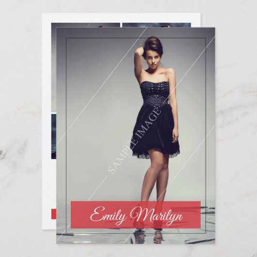 ファッションモデリング複合カード 招待状 (正面/裏面)