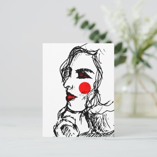 ファッションモデルのスケッチ ポストカード (スタンド正面)