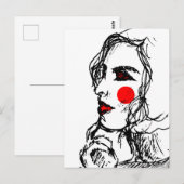 ファッションモデルのスケッチ ポストカード (正面/裏面)