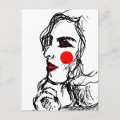 ファッションモデルのスケッチ ポストカード (正面)