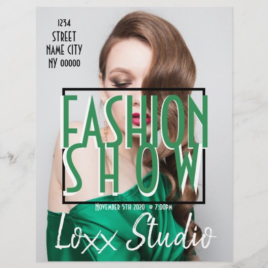 ファッションモデルの衣類を表示 チラシ (正面)