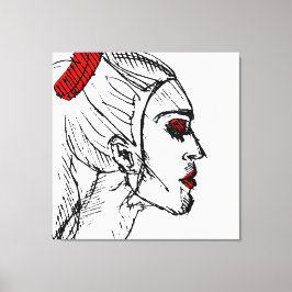 ファッションモデルスケッチ キャンバスプリント