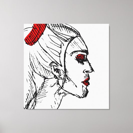 ファッションモデルスケッチ キャンバスプリント (正面)