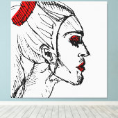 ファッションモデルスケッチ キャンバスプリント (インサイチュ (ウッドフロア))