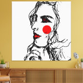 ファッションモデルスケッチ キャンバスプリント (インサイチュ (リビング))