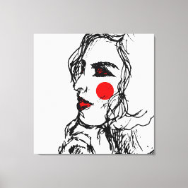 ファッションモデルスケッチ キャンバスプリント