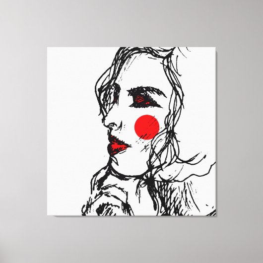 ファッションモデルスケッチ キャンバスプリント (正面)