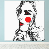 ファッションモデルスケッチ キャンバスプリント (インサイチュ (ウッドフロア))