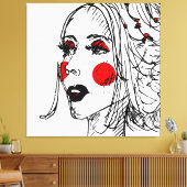 ファッションモデルスケッチ キャンバスプリント (インサイチュ (リビング))