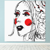 ファッションモデルスケッチ キャンバスプリント (インサイチュ (ウッドフロア))