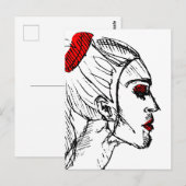 ファッションモデルスケッチ ポストカード (正面/裏面)