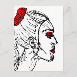 ファッションモデルスケッチ ポストカード