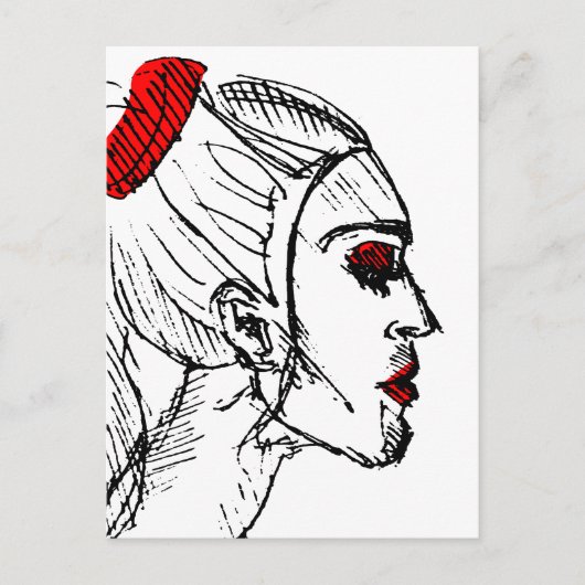 ファッションモデルスケッチ ポストカード (正面)